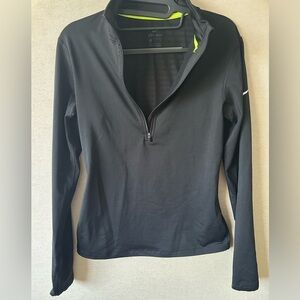Nike- Women’s Long Sleeve Dri-Fit 3/4 Zip (Black) Size Medium